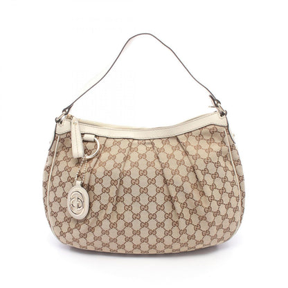 Gucci Shoulder Bag Ski GG Canvas Beige Ivory Ski