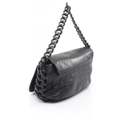 Chanel Shoulder Bag CC Logo Plastic Chain Black Lambskin CC — view 2