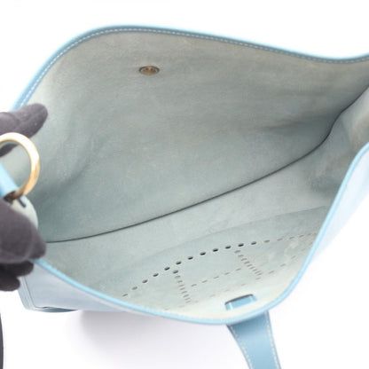 Hermes Shoulder Bag Evelyne 1 GM Light Blue Leather Jean — view 3