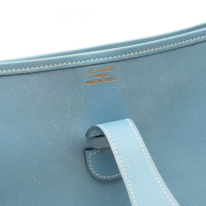 Hermes Shoulder Bag Evelyne 1 GM Light Blue Leather Jean — view 6