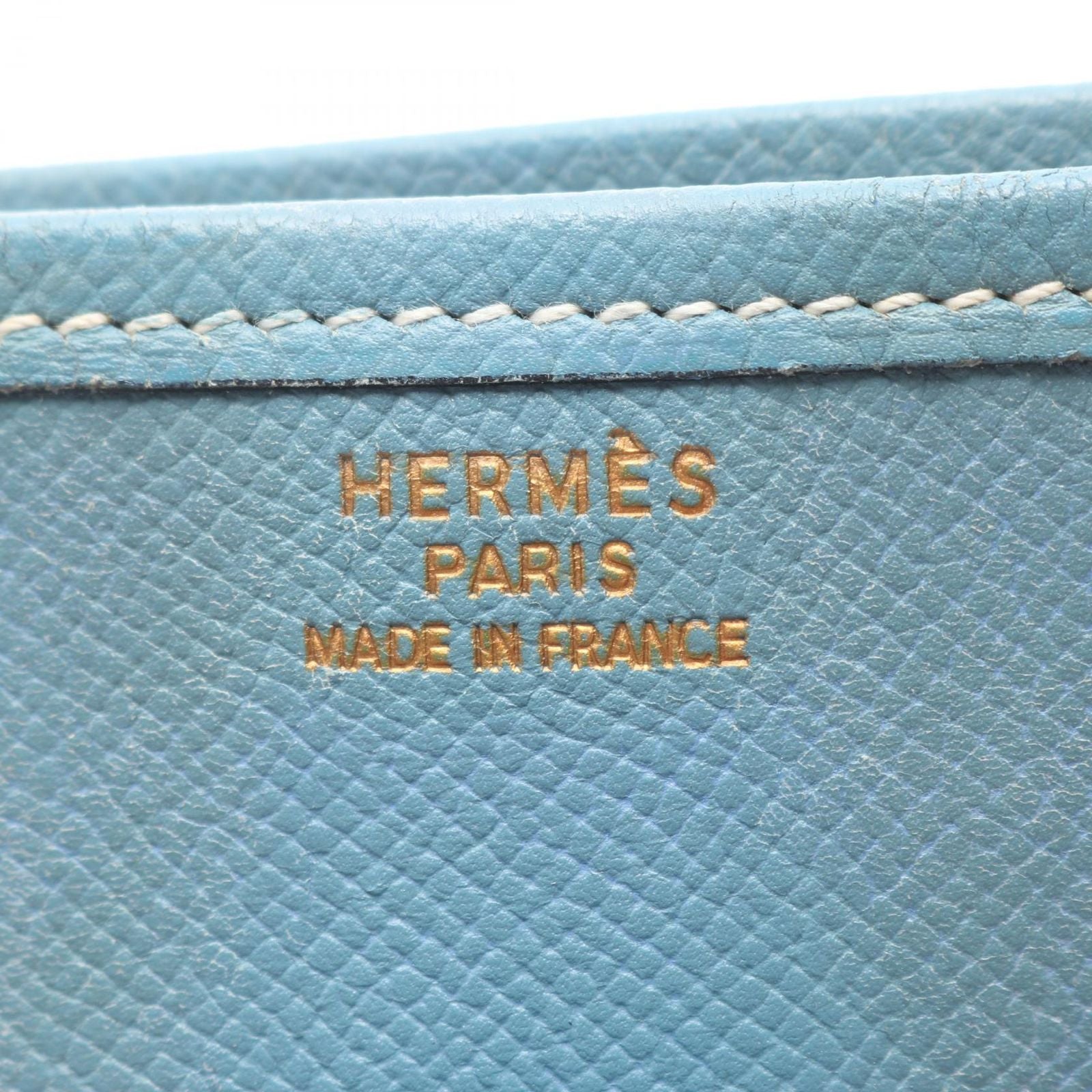 Hermes Shoulder Bag Evelyne 1 GM Light Blue Leather Jean — view 4