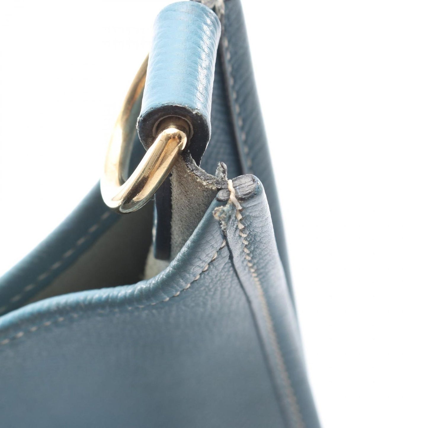 Hermes Shoulder Bag Evelyne 1 GM Light Blue Leather Jean — view 9