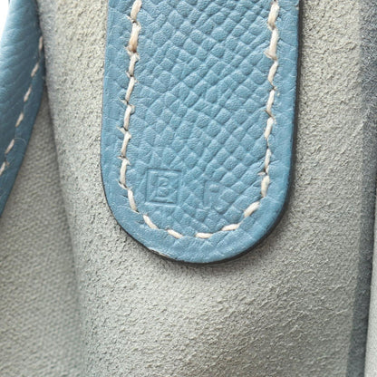 Hermes Shoulder Bag Evelyne 1 GM Light Blue Leather Jean — view 5