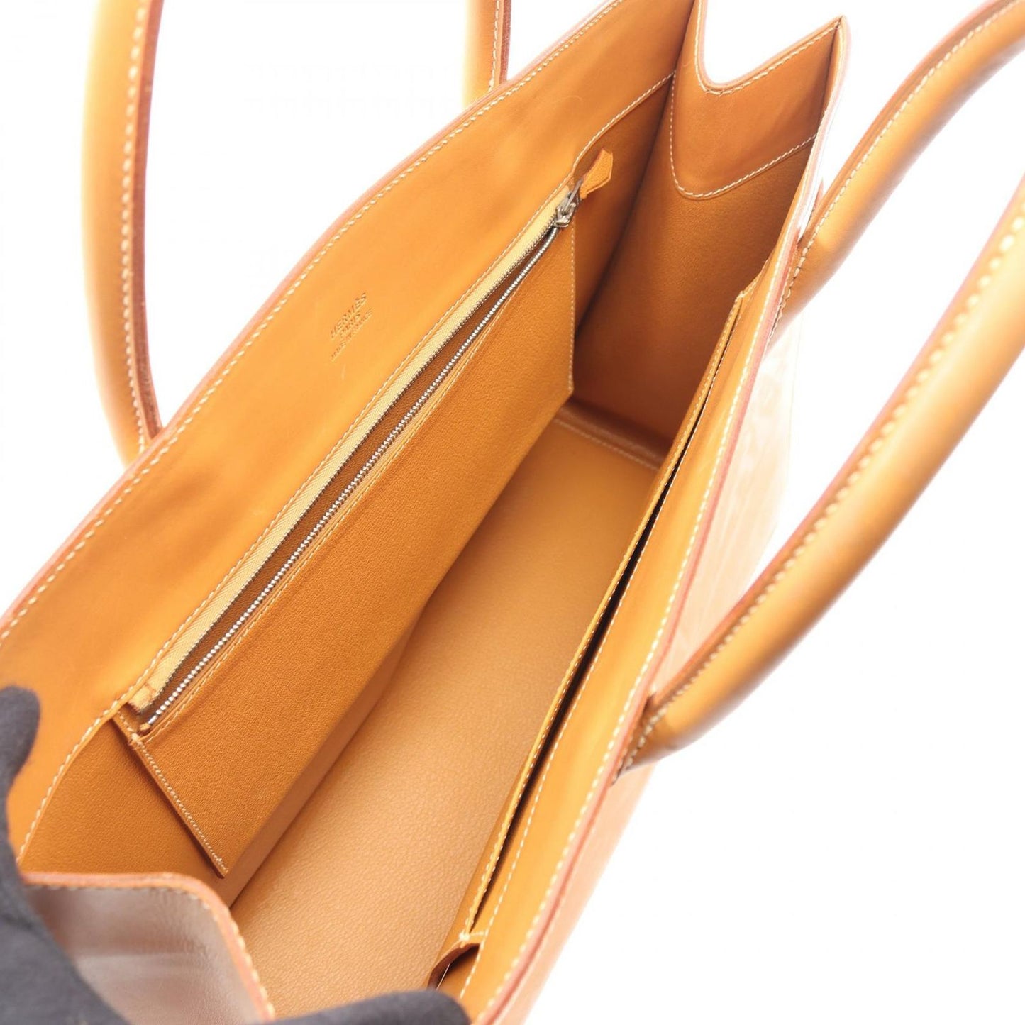 Hermes Tote White Bus GM Natural Leather Calf — view 3