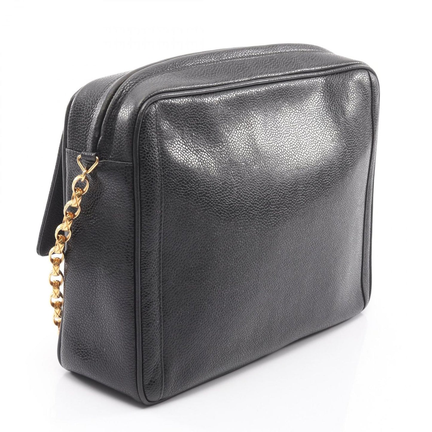 Chanel Shoulder Bag CC Logo Black Calf CC Chain — view 2