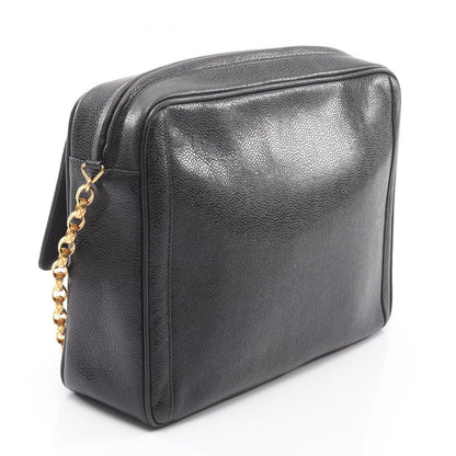 Chanel Shoulder Bag CC Logo Black Calf CC Chain — view 2