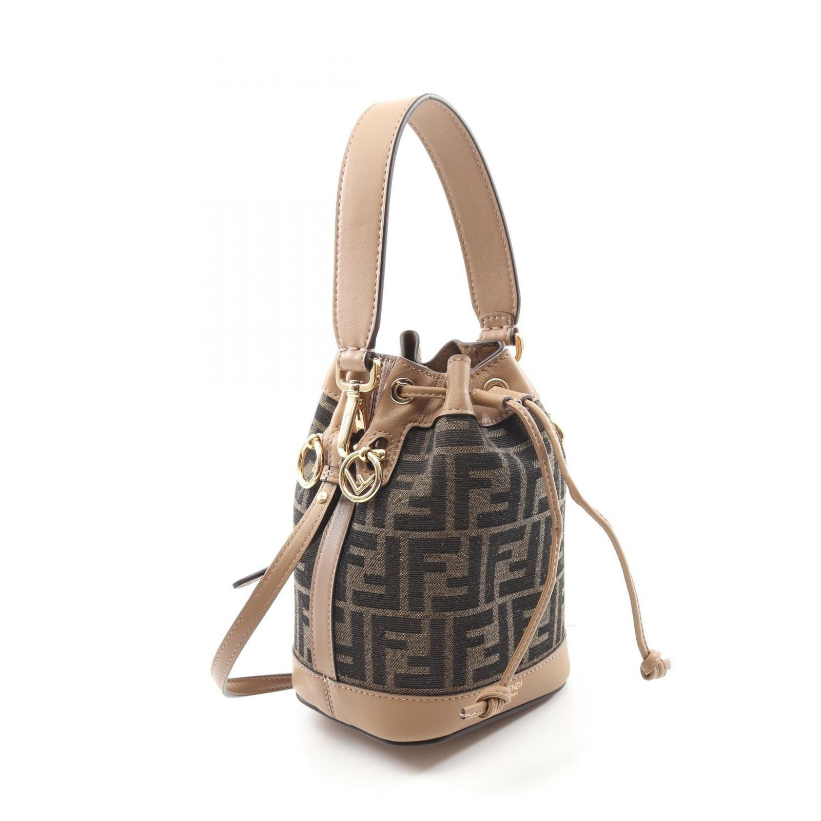 Fendi Handbag Mini Mon Tresor 2-Way Brown Canvas Leather — view 2