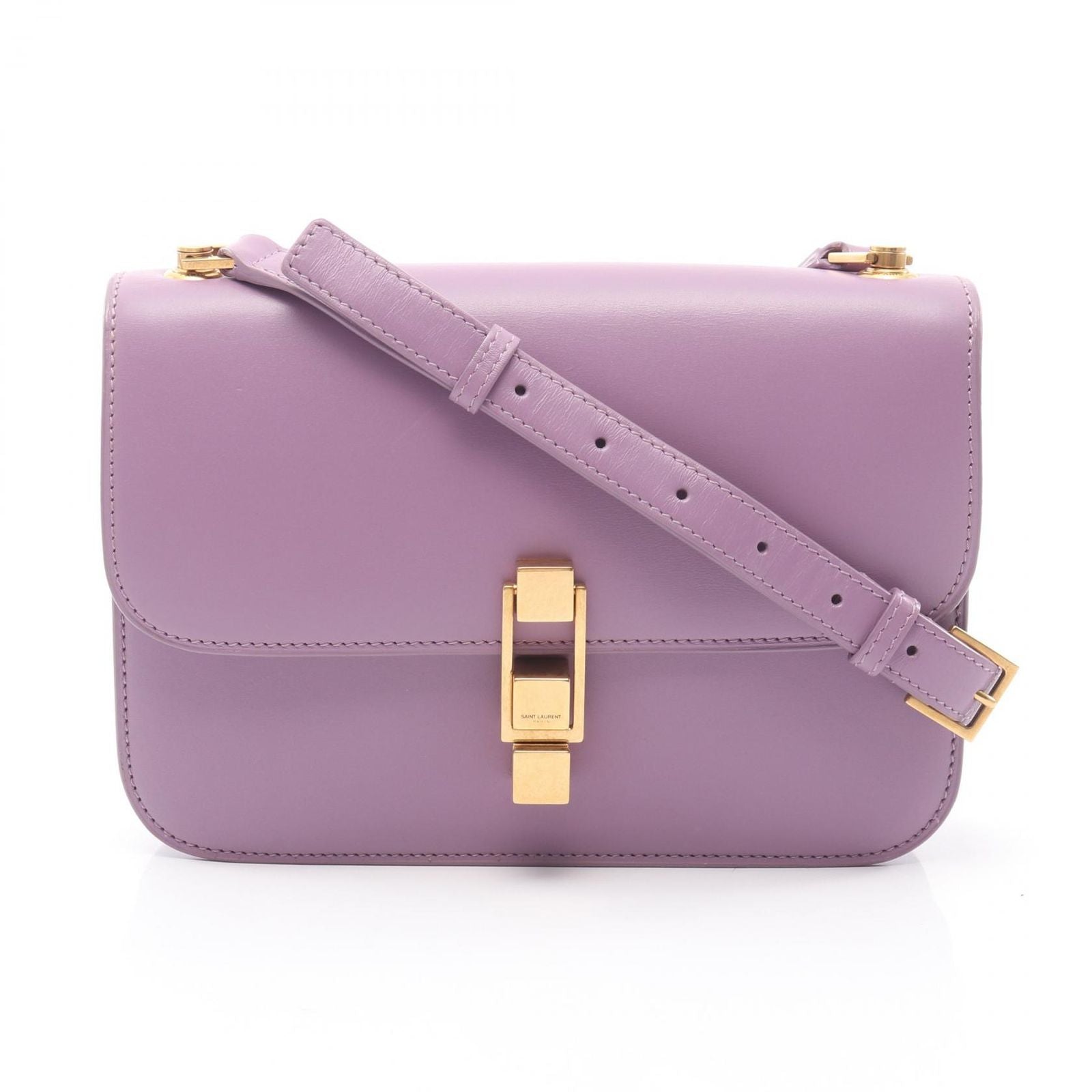 Saint Laurent Paris Shoulder Bag Carre Satchel Light Purple Leather