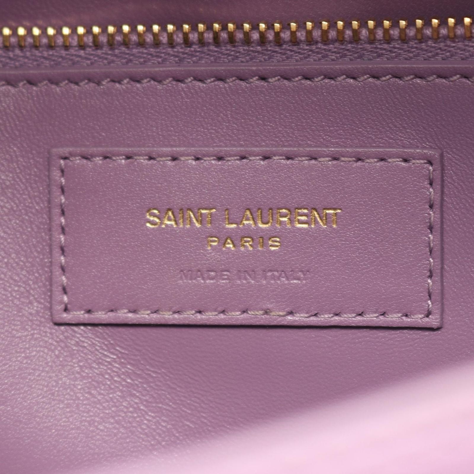 Saint Laurent Paris Shoulder Bag Carre Satchel Light Purple Leather — view 4