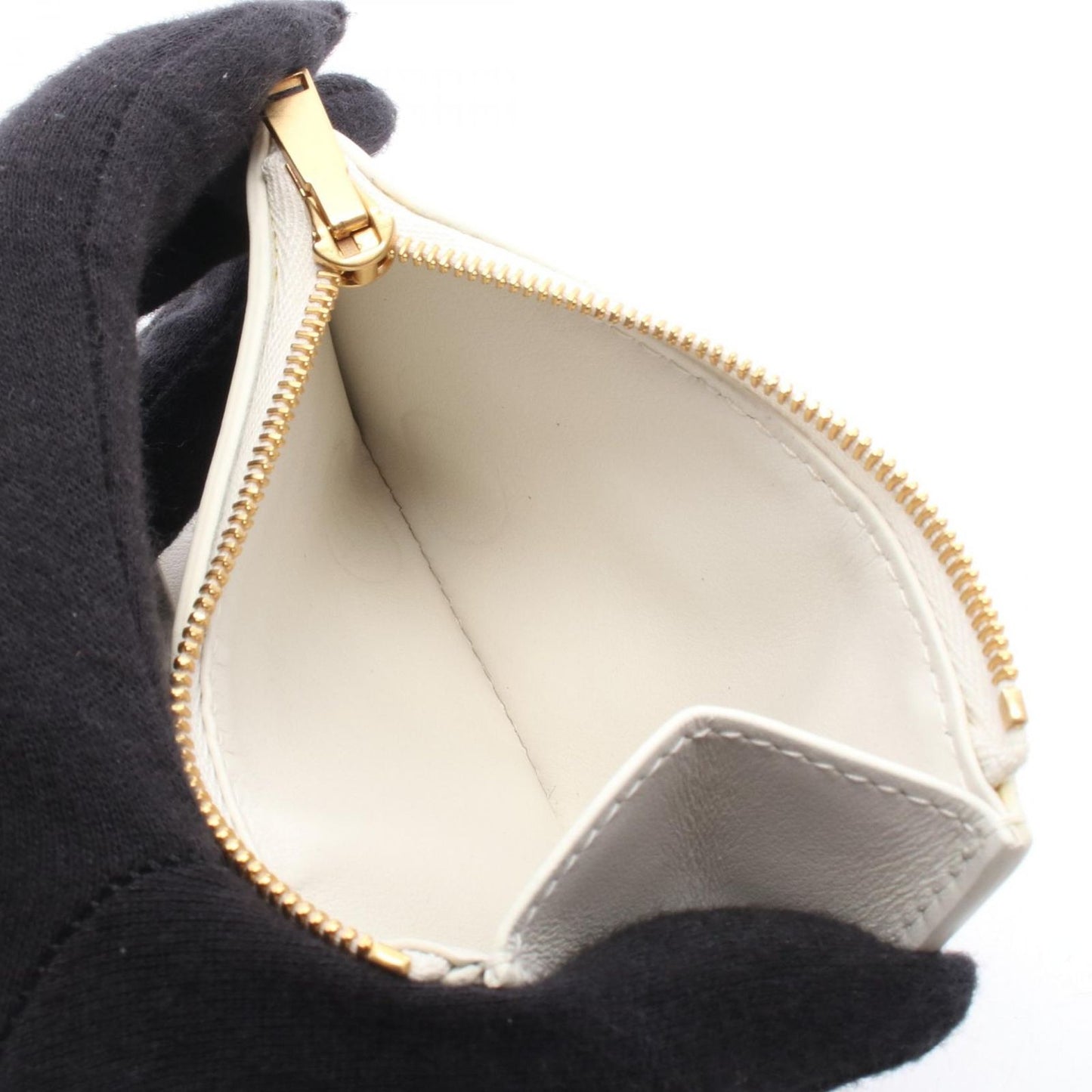 Bottega Veneta Trifold Wallet Cassette Maxi Intrecciato Small White Leather — view 6
