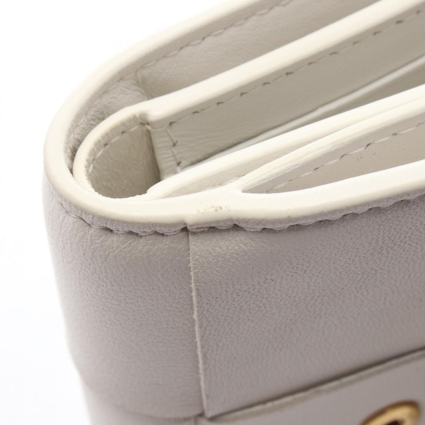 Bottega Veneta Trifold Wallet Cassette Maxi Intrecciato Small White Leather — view 7