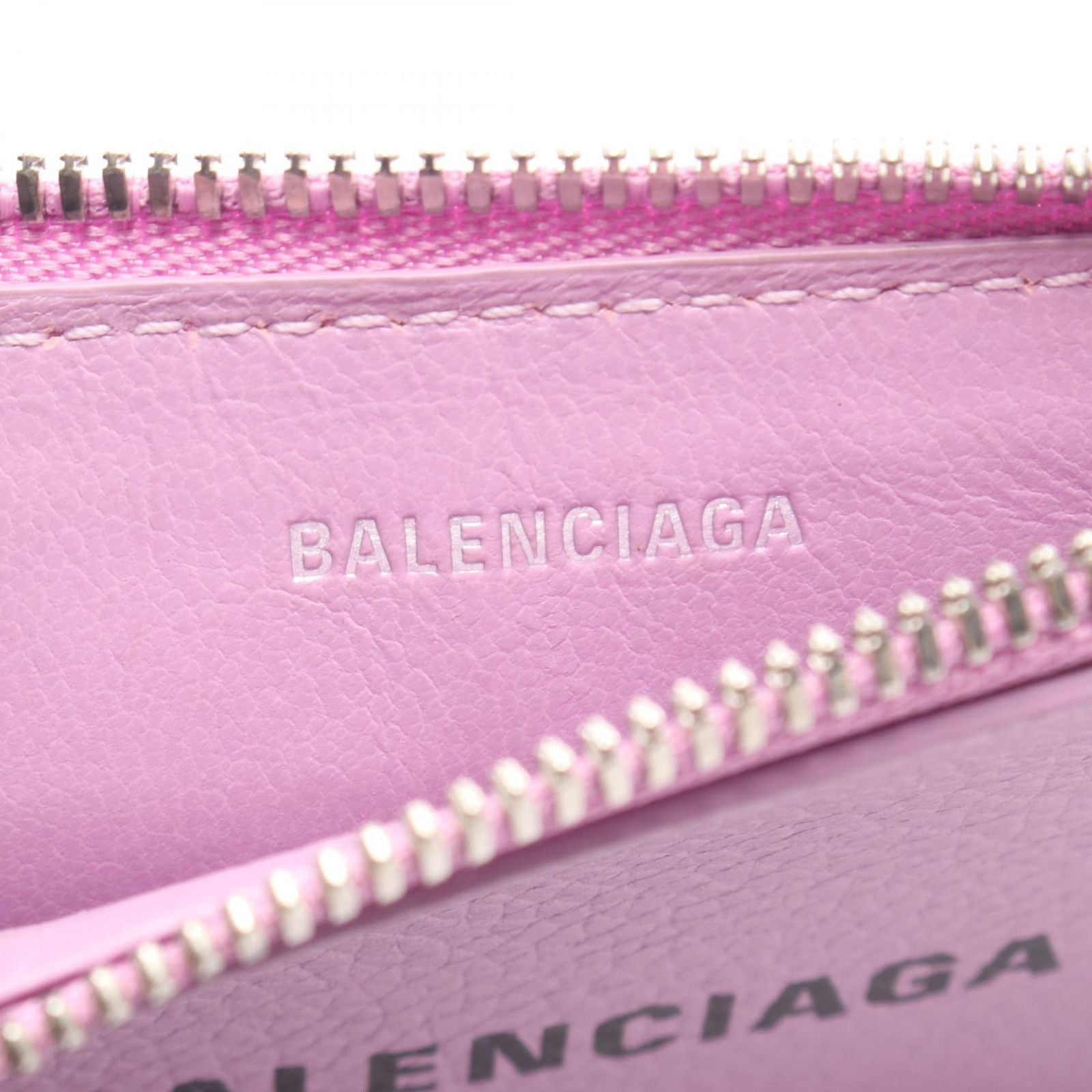 Balenciaga Coin Case Cash Long Card Purple Leather — view 4