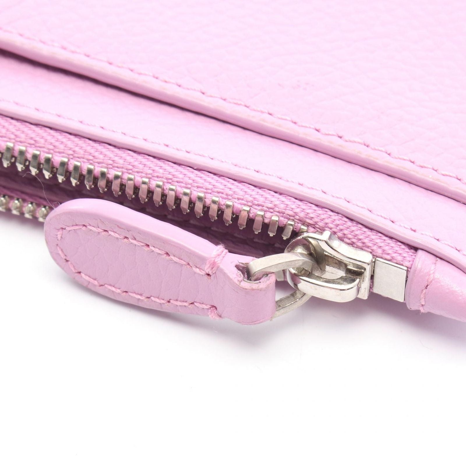 Balenciaga Coin Case Cash Long Card Purple Leather — view 5