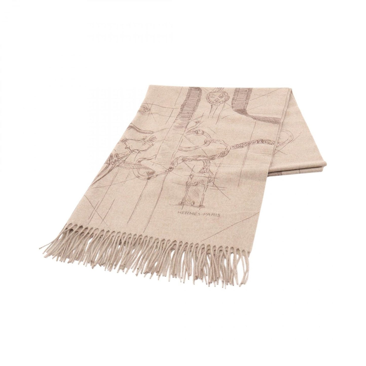 Hermes Scarf Cavalcadur Scarves Beige