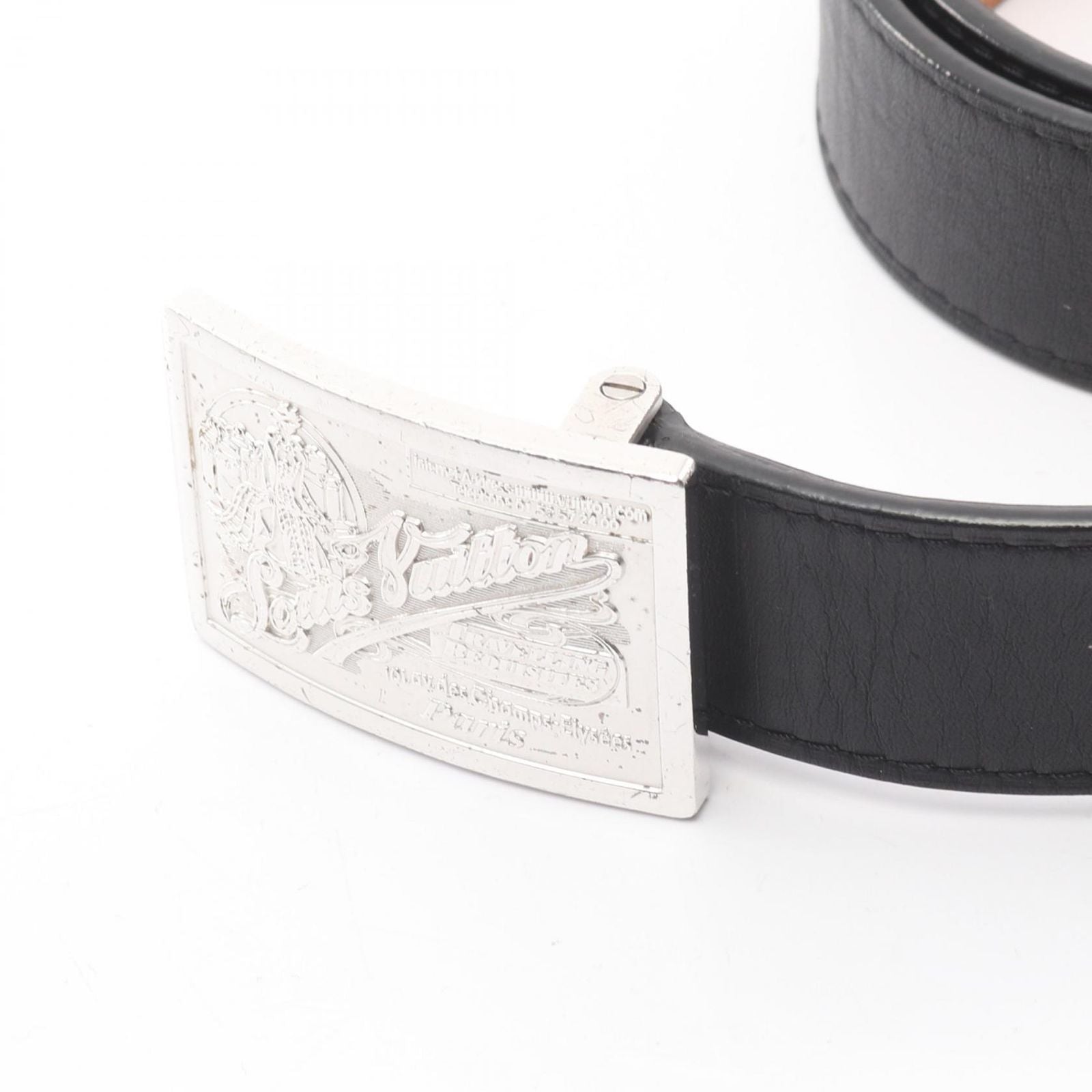 Louis Vuitton Belt Ceinture Jeans Black Leather LV — view 2