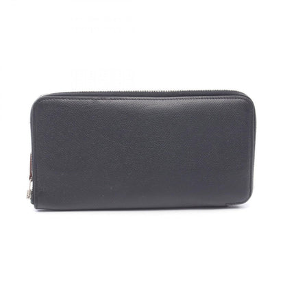 Hermes Round Wallet Azap Long Silk in Black Leather Calf in