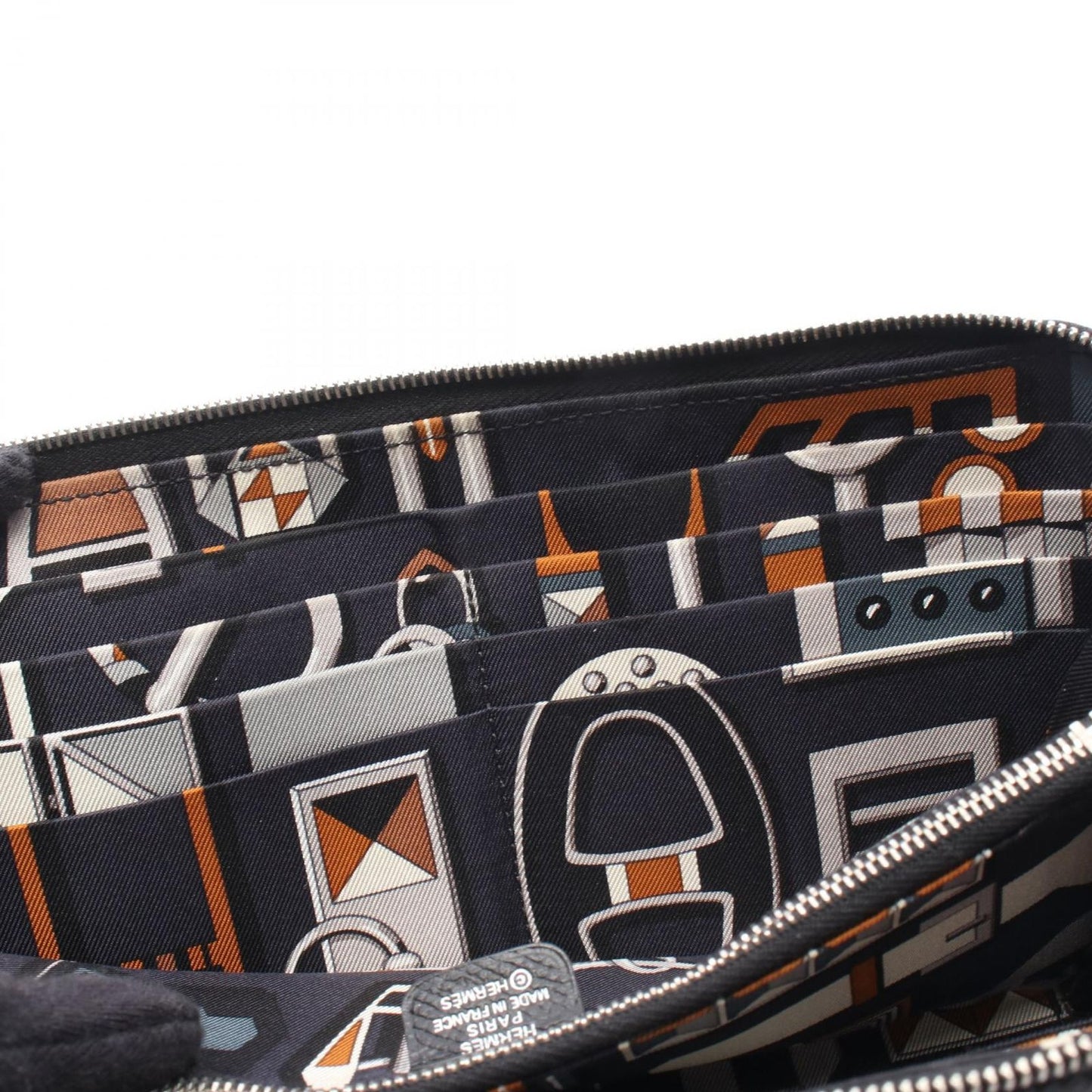Hermes Round Wallet Azap Long Silk in Black Leather Calf in — view 7