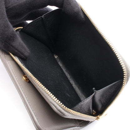 Saint Laurent Paris Bifold Wallet Monogram Gray Leather Cassandra — view 5