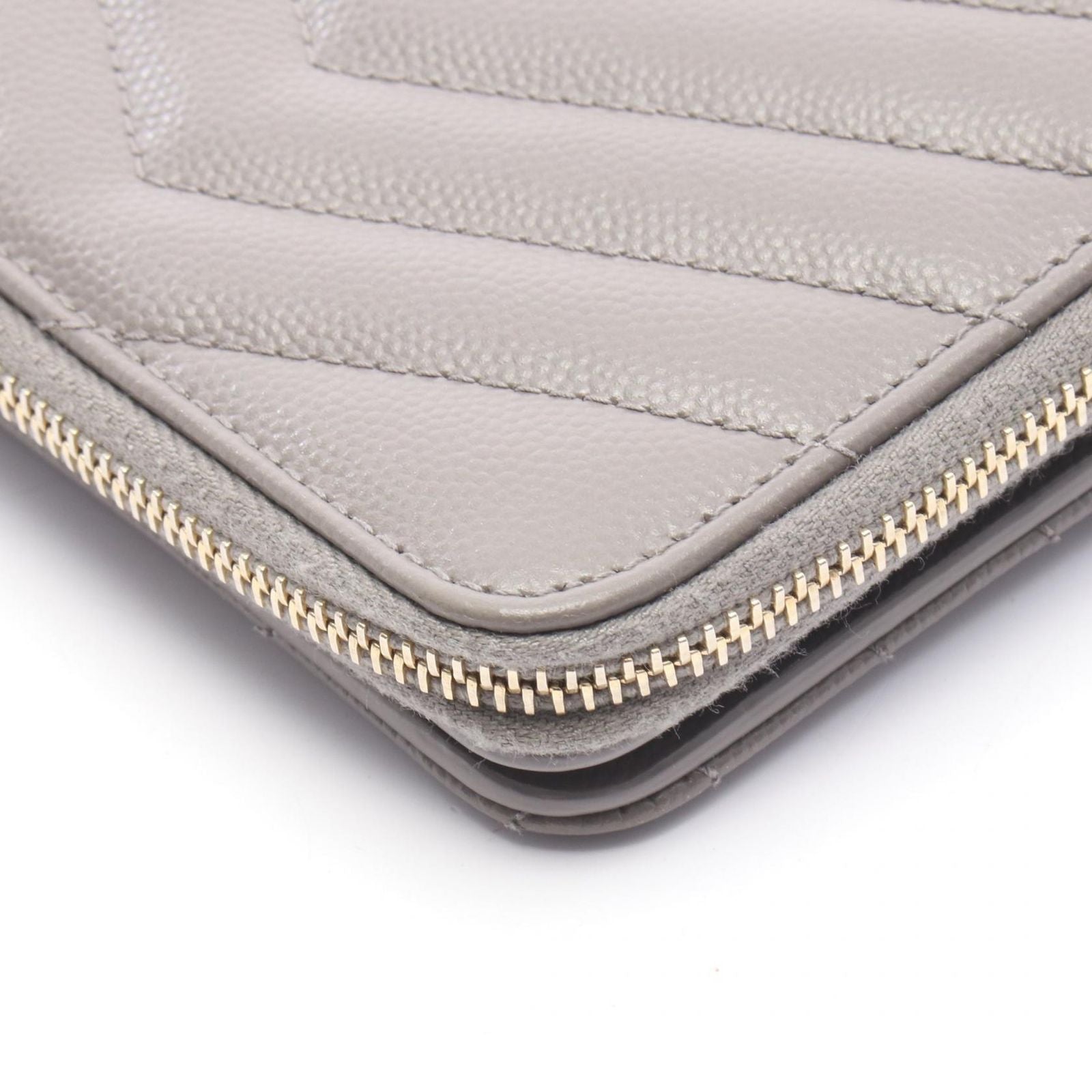 Saint Laurent Paris Bifold Wallet Monogram Gray Leather Cassandra — view 7