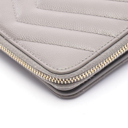 Saint Laurent Paris Bifold Wallet Monogram Gray Leather Cassandra — view 7