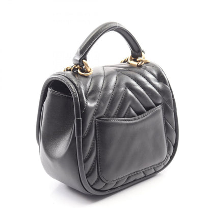 Chanel Shoulder Bag Blanc Stitch 2-Way Black Lambskin Chez Top Handle Chain — view 2