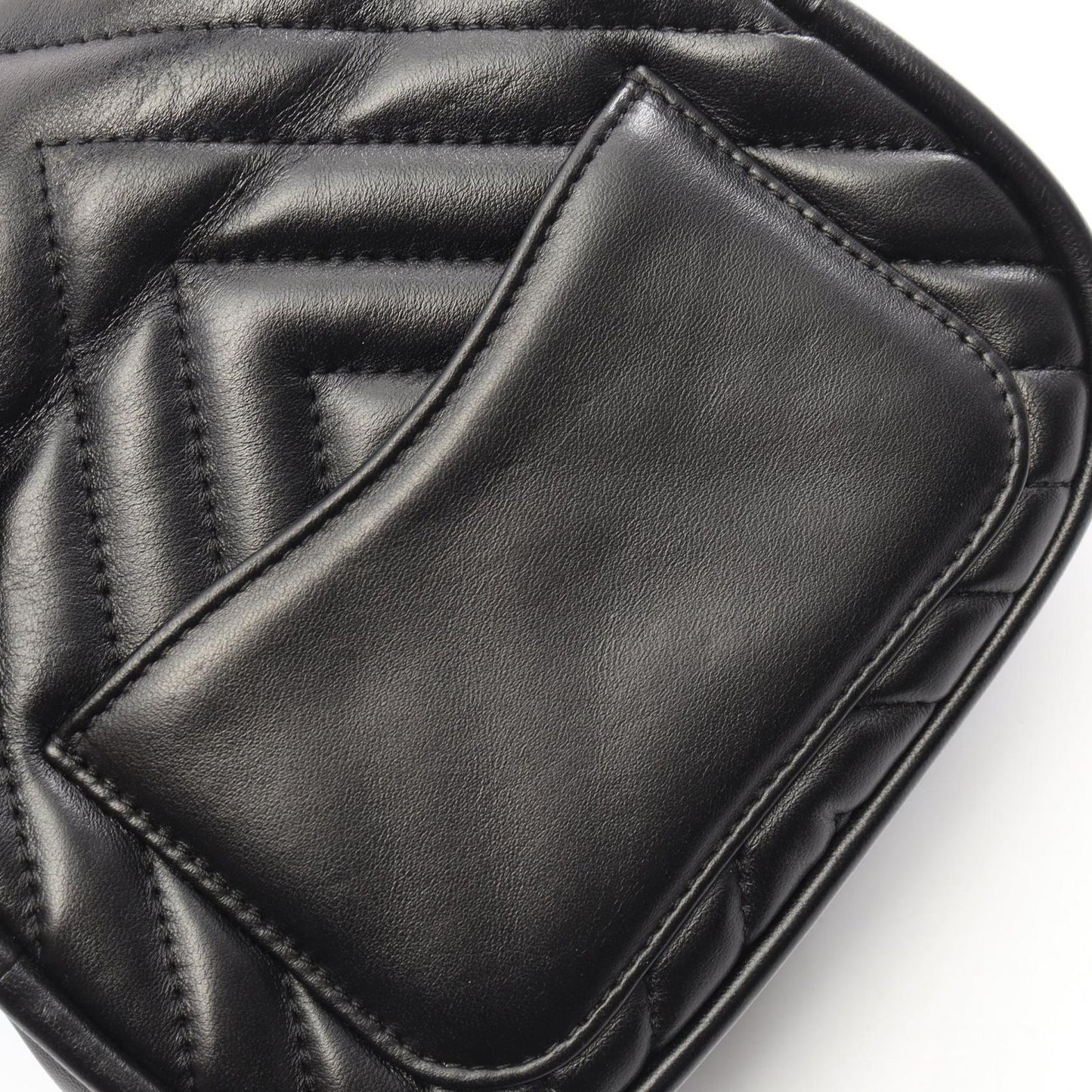 Chanel Shoulder Bag Blanc Stitch 2-Way Black Lambskin Chez Top Handle Chain — view 7