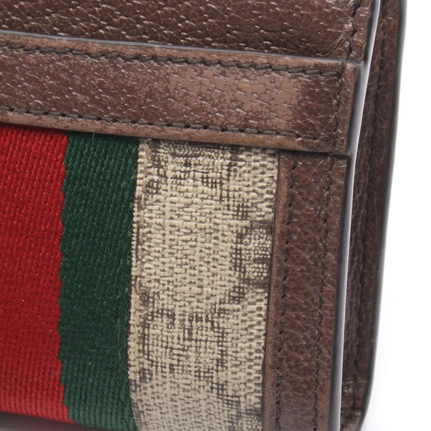Gucci Coin Case Ophidia GG Supreme Beige Dark Brown Leather L — view 6