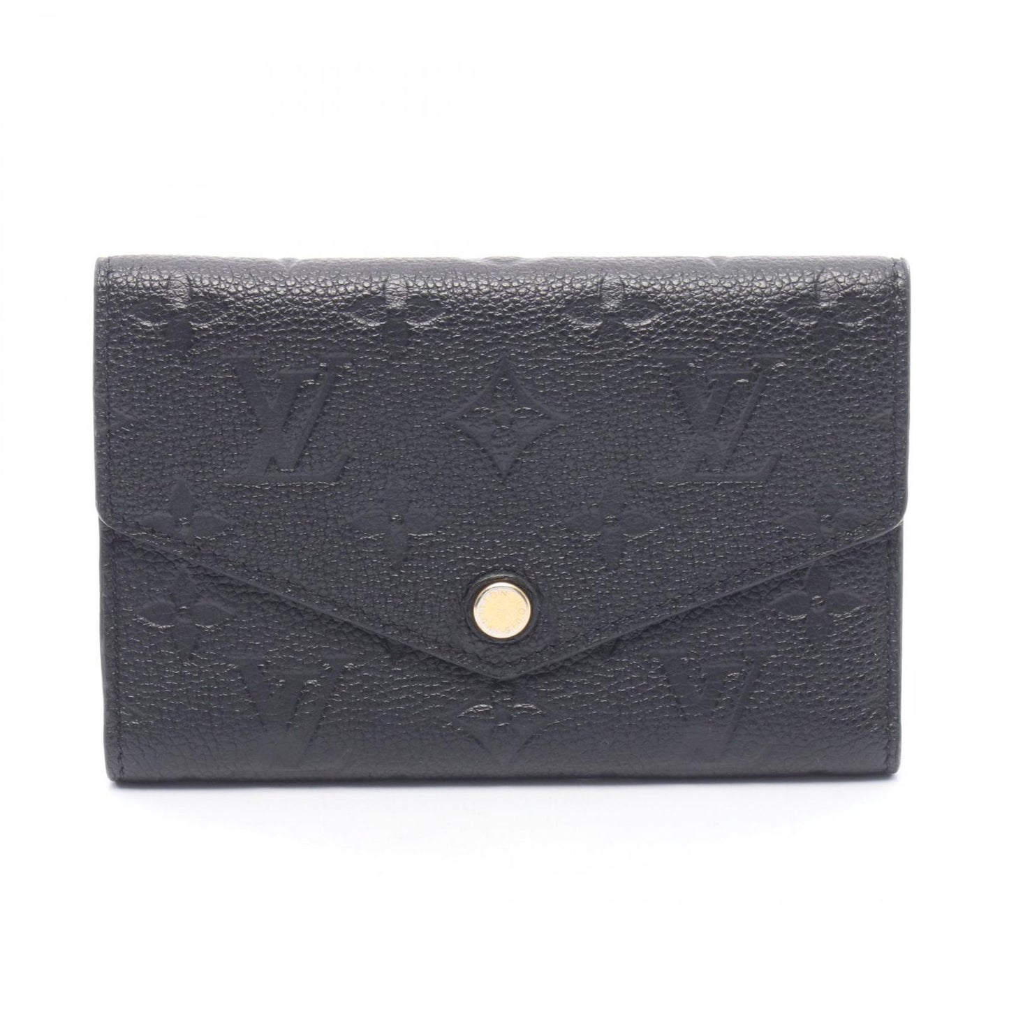 Louis Vuitton Trifold Wallet Portefeuille Compact Noir Leather Curille
