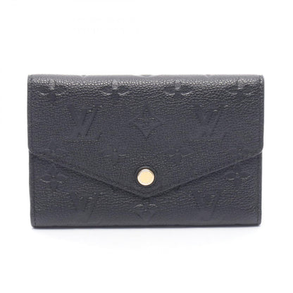 Louis Vuitton Trifold Wallet Portefeuille Compact Noir Leather Curille