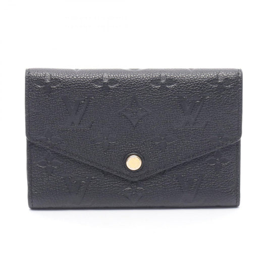 Louis Vuitton Trifold Wallet Portefeuille Compact Noir Leather Curille