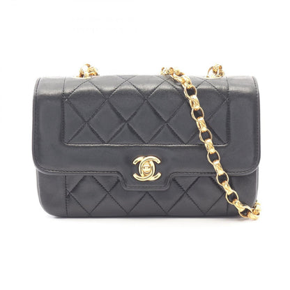 Chanel Shoulder Bag Mini Quilted Diana Flap Black Lambskin Chain