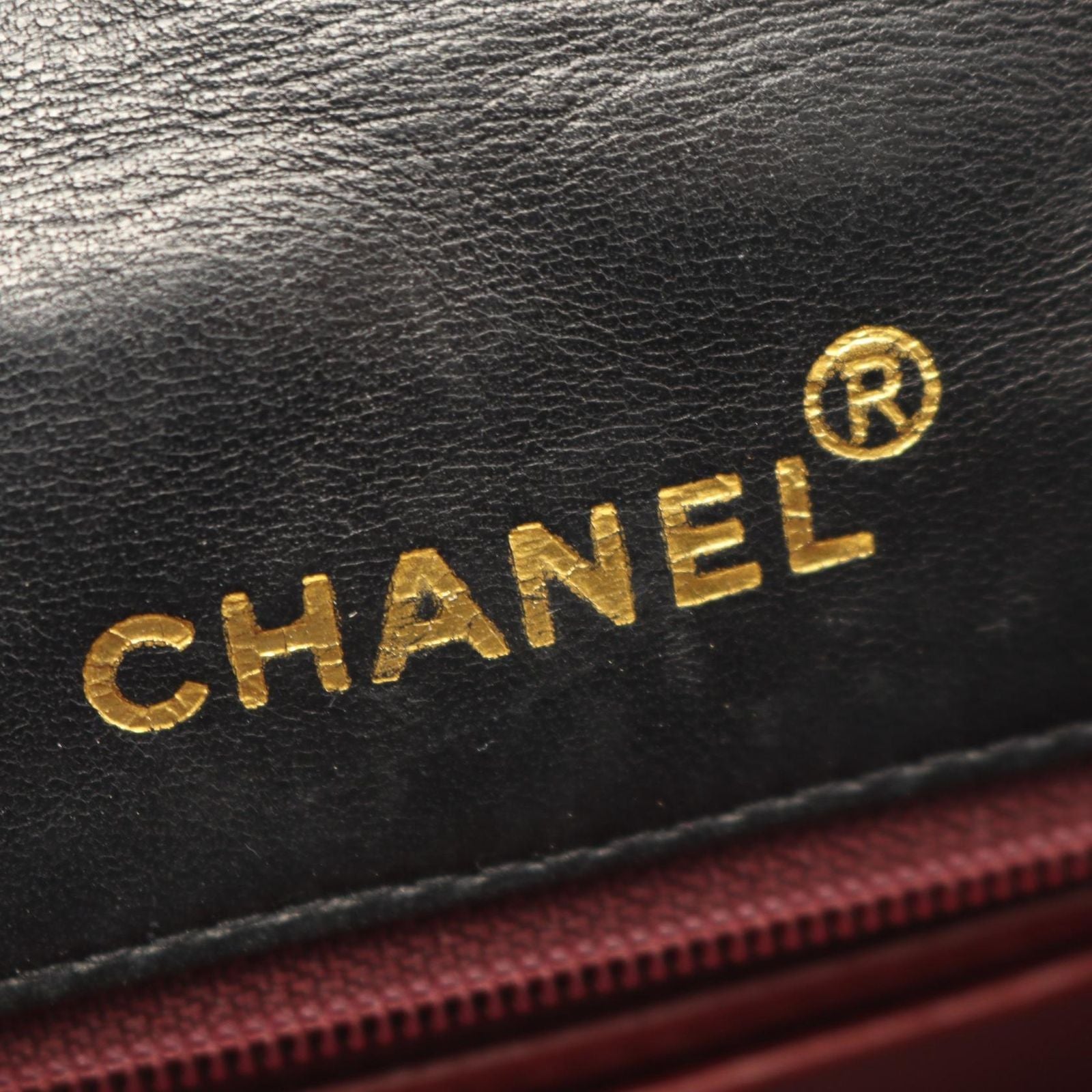 Chanel Shoulder Bag Mini Quilted Diana Flap Black Lambskin Chain — view 4