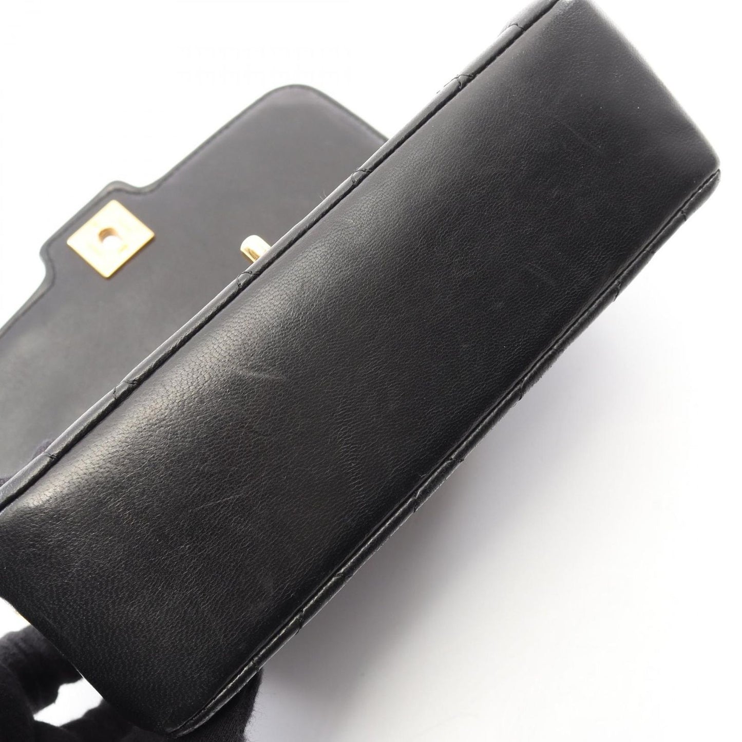 Chanel Shoulder Bag Mini Quilted Diana Flap Black Lambskin Chain — view 9
