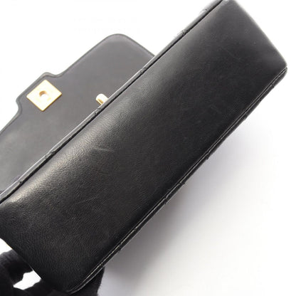 Chanel Shoulder Bag Mini Quilted Diana Flap Black Lambskin Chain — view 9
