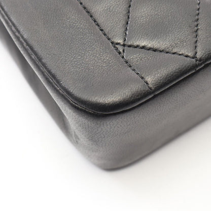 Chanel Shoulder Bag Mini Quilted Diana Flap Black Lambskin Chain — view 8