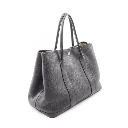 Hermes Tote Garden Party PM Steeple Quadrige Black Leather — view 2