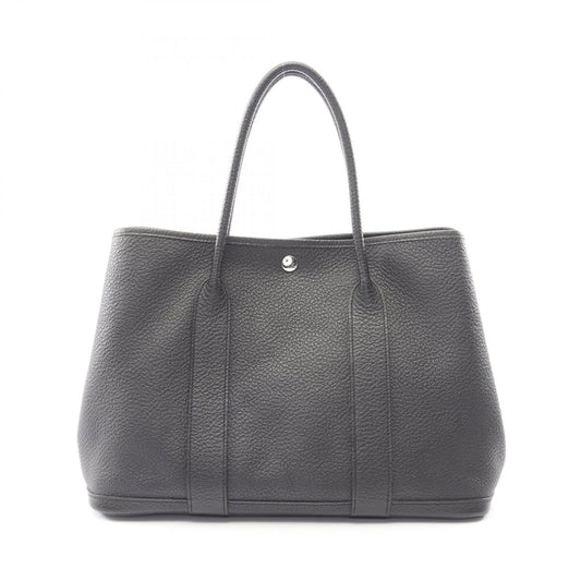 Hermes Tote Garden Party PM Steeple Quadrige Black Leather