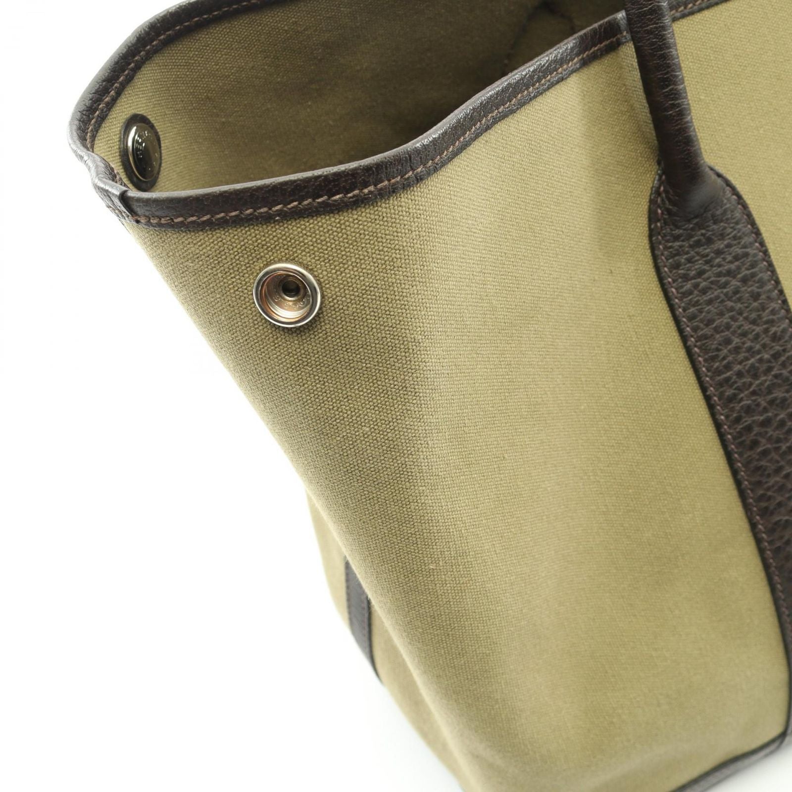 Hermes Tote Garden Party PM Khaki Ebene Canvas Leather — view 9