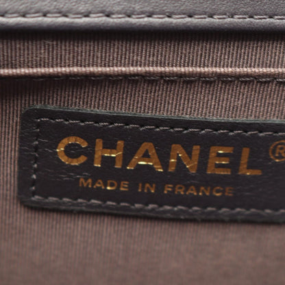 Chanel Shoulder Bag Charcoal Gray Lambskin Chain — view 4