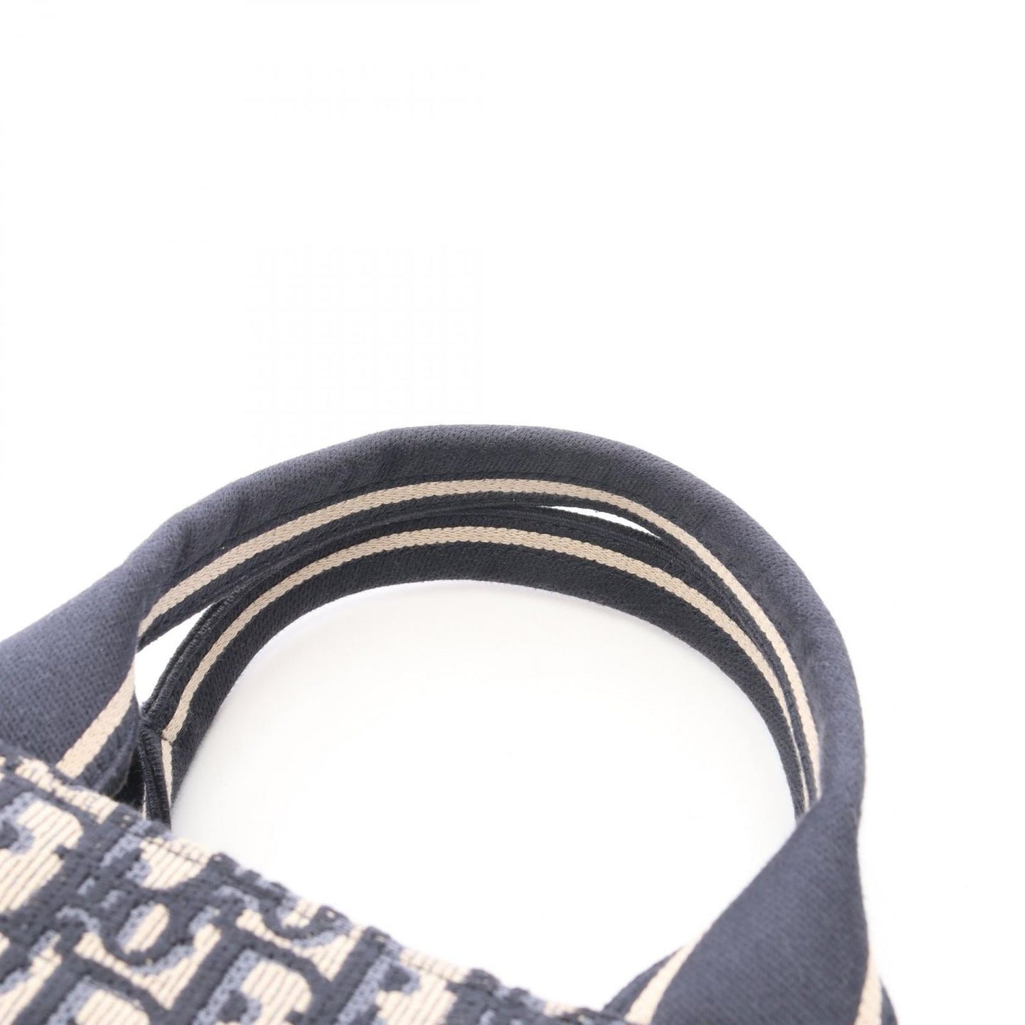 Dior Tote Book Small Black 2-Way Navy Canvas Leather — view 8
