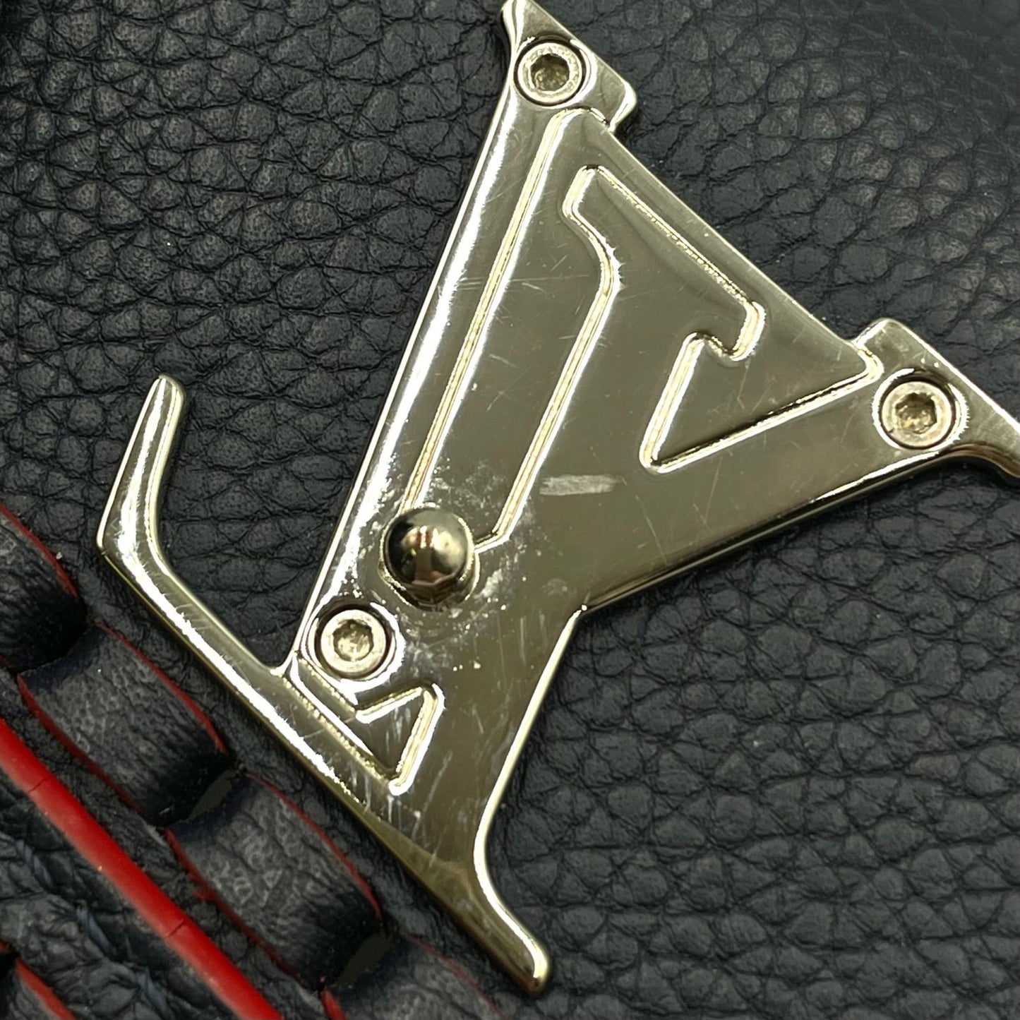 Louis Vuitton Portefeuille Lockme II Leather Navy Wallet Silver — view 9