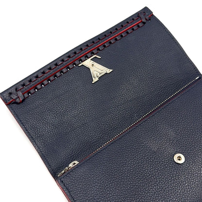 Louis Vuitton Portefeuille Lockme II Leather Navy Wallet Silver — view 8