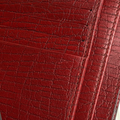 Gucci GG Canvas Supreme Hook Leather Brown Red Bifold Wallet Silver — view 6