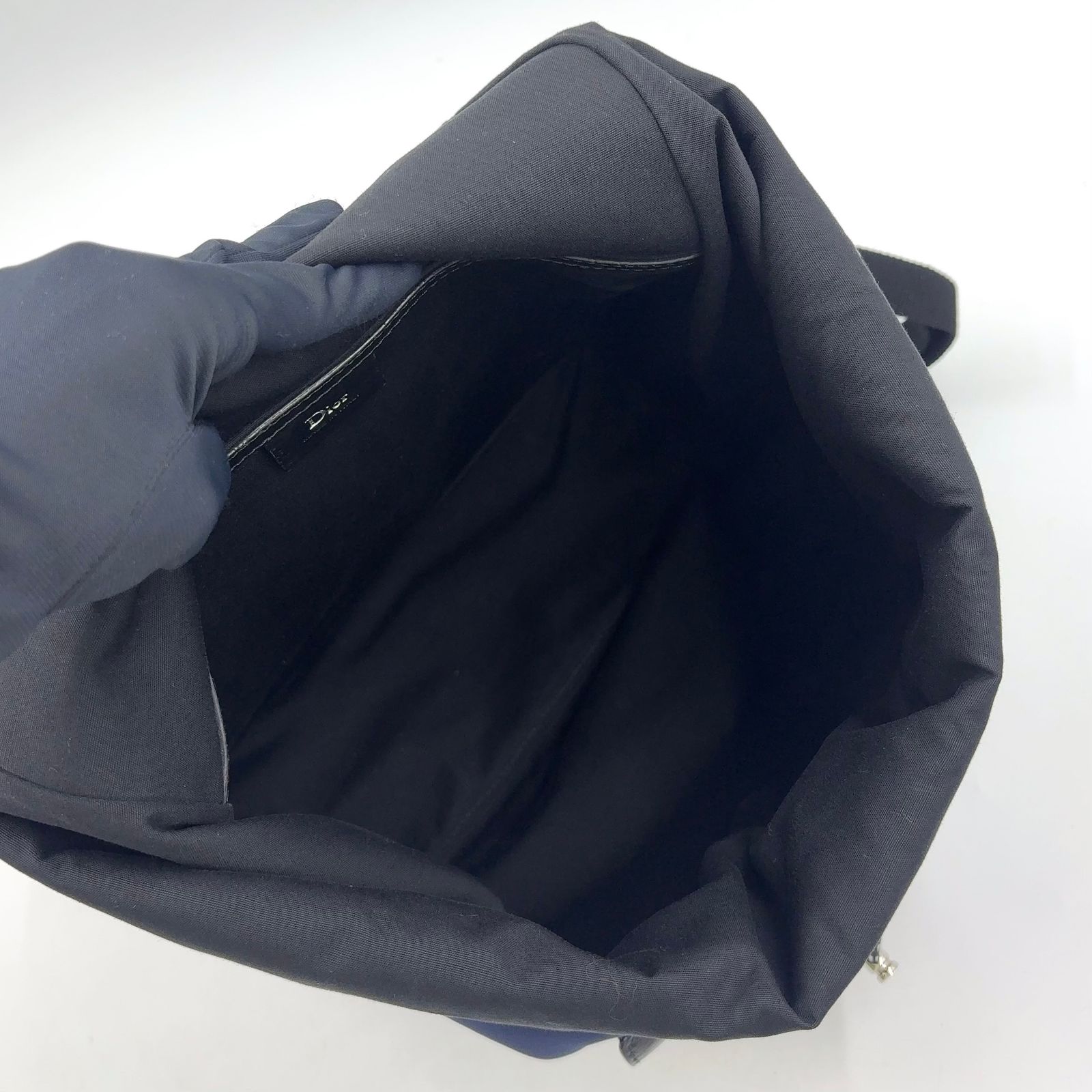 Dior Homme Be Motion Leather Nylon Navy Black Backpack Silver — view 3