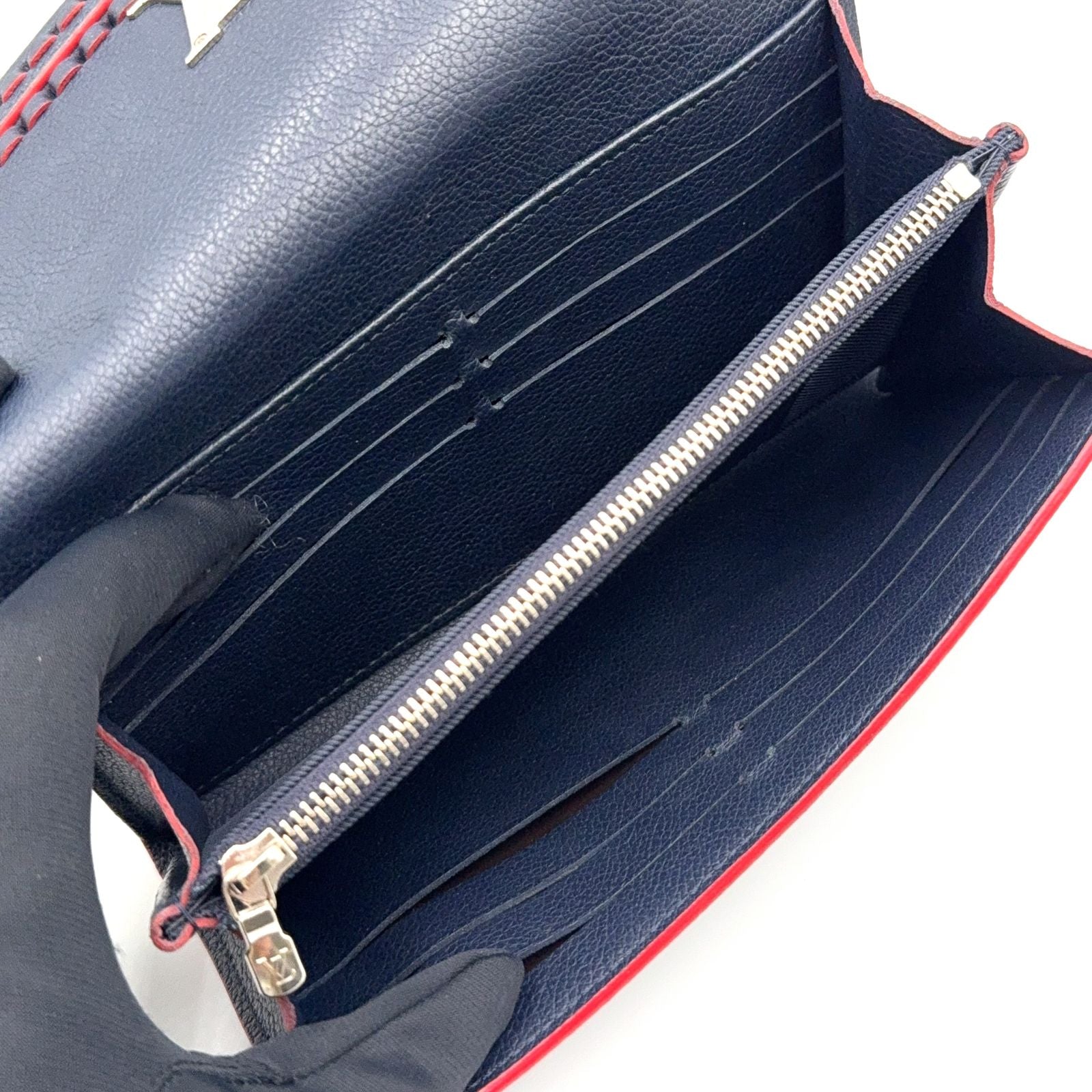 Louis Vuitton Portefeuille Lockme II Leather Navy Wallet Silver — view 3