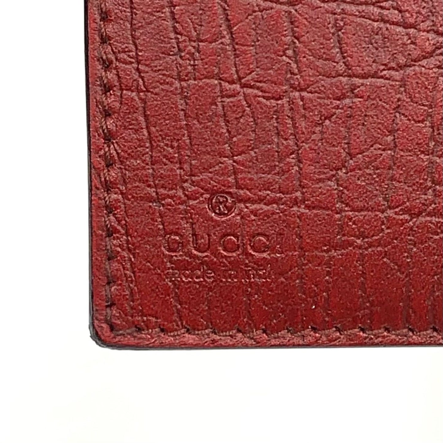 Gucci GG Canvas Supreme Hook Leather Brown Red Bifold Wallet Silver — view 4