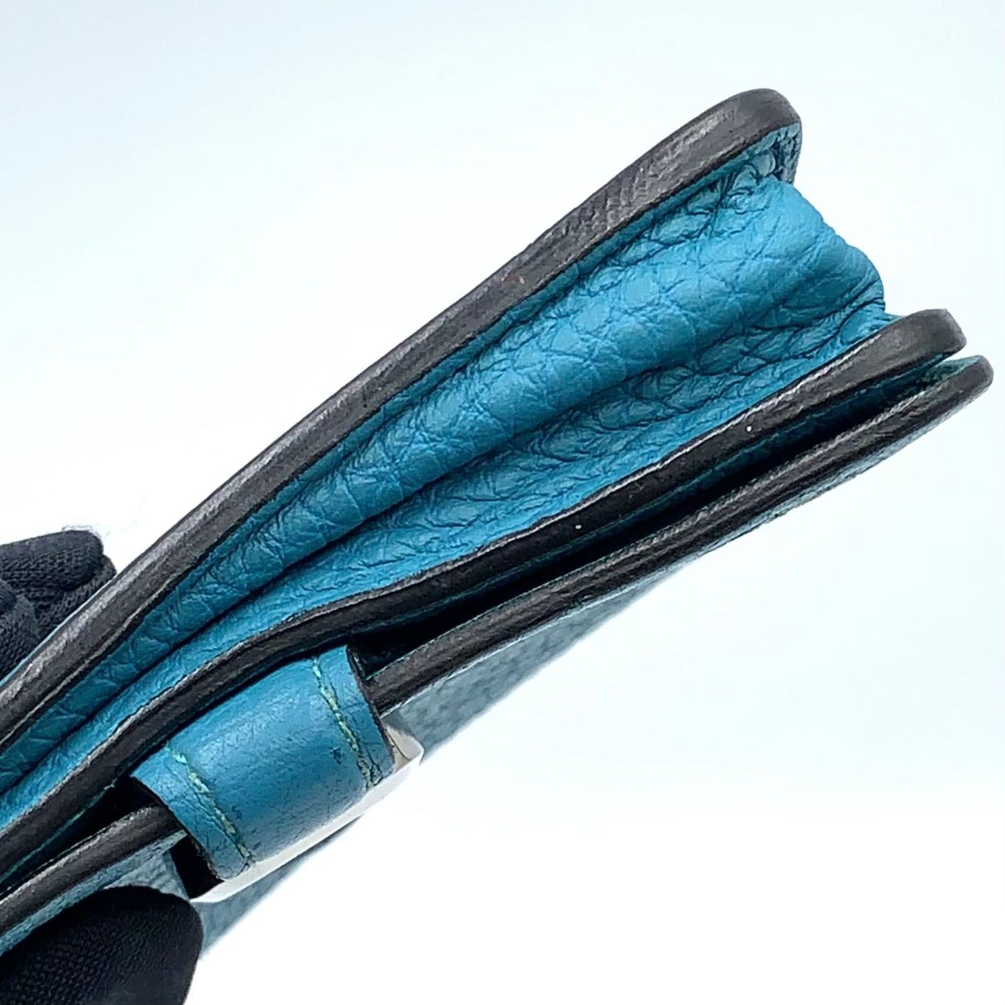 Hermes Dogon Coin Case Taurillon Leather Blue Card Silver — view 9