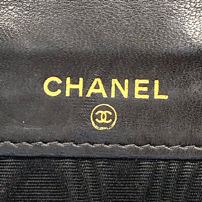 Chanel CC Logo Hook Wallet Caviar Leather Black Bifold Gold — view 4