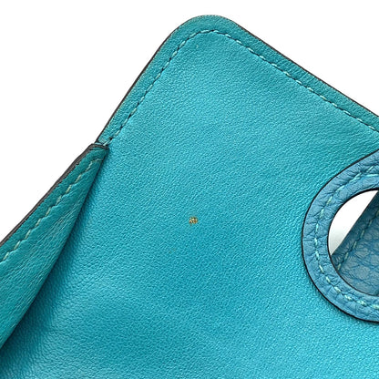 Hermes Dogon Coin Case Taurillon Leather Blue Card Silver — view 7