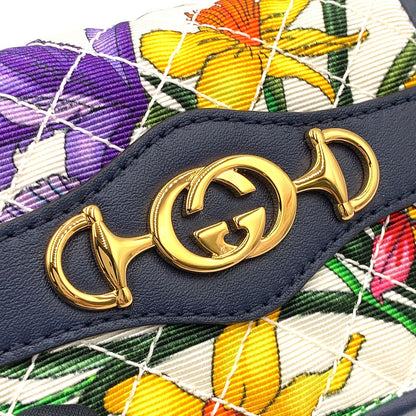 Gucci Zumiflora Compact Leather Canvas Multicolor Bifold Wallet Gold — view 7